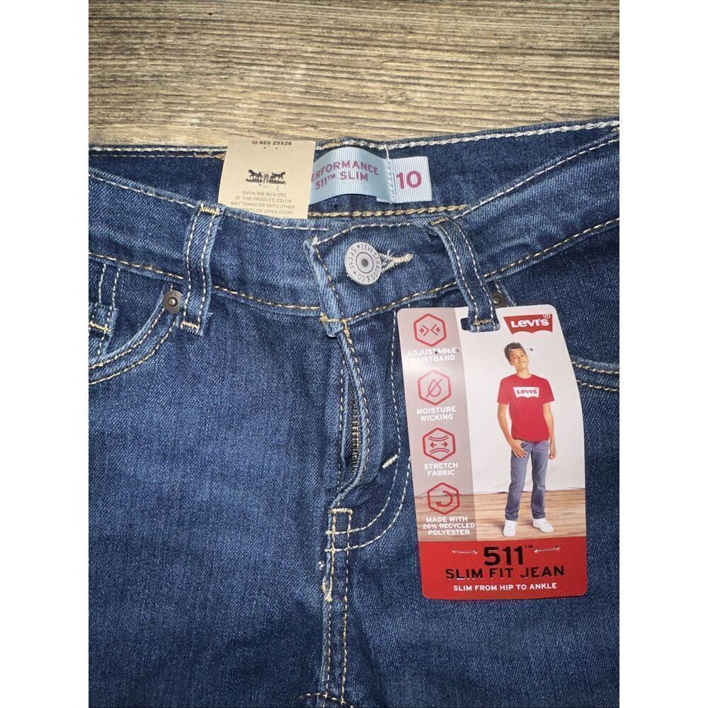 Levis 511 Slim Fit Stretch Jeans Boys 10 Reg ADJUSTABLE 25x26. NWT. E - Picture 3 of 9